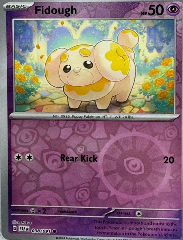 Paldean Fates Fidough [Reverse-Cosmos-Holo] Pokémon card